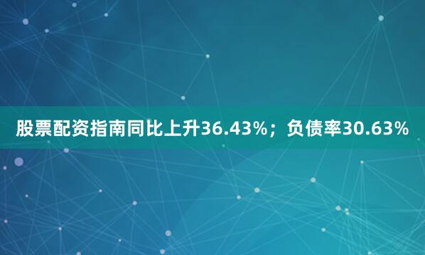 股票配资指南同比上升36.43%；负债率30.63%