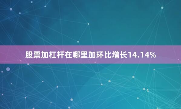 股票加杠杆在哪里加环比增长14.14%